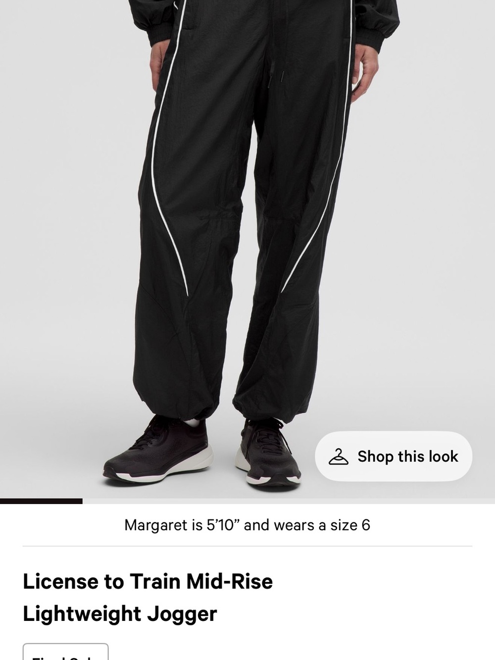 lululemon athletica Black Track Joggers with White Piping